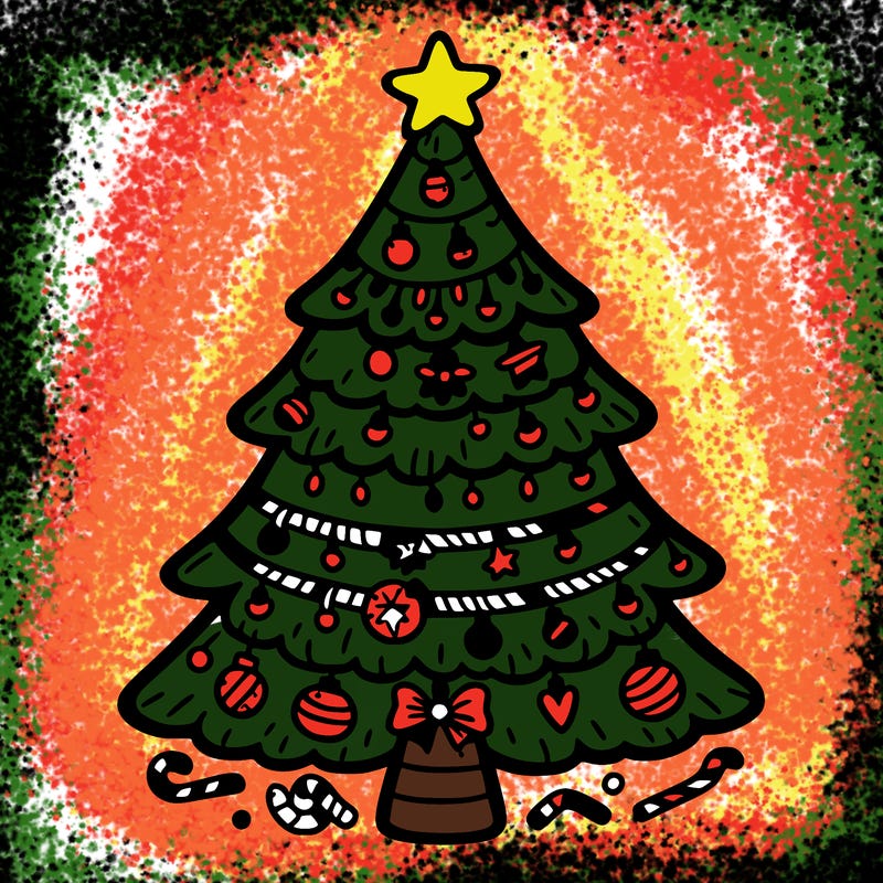 christmas tree with lots of details