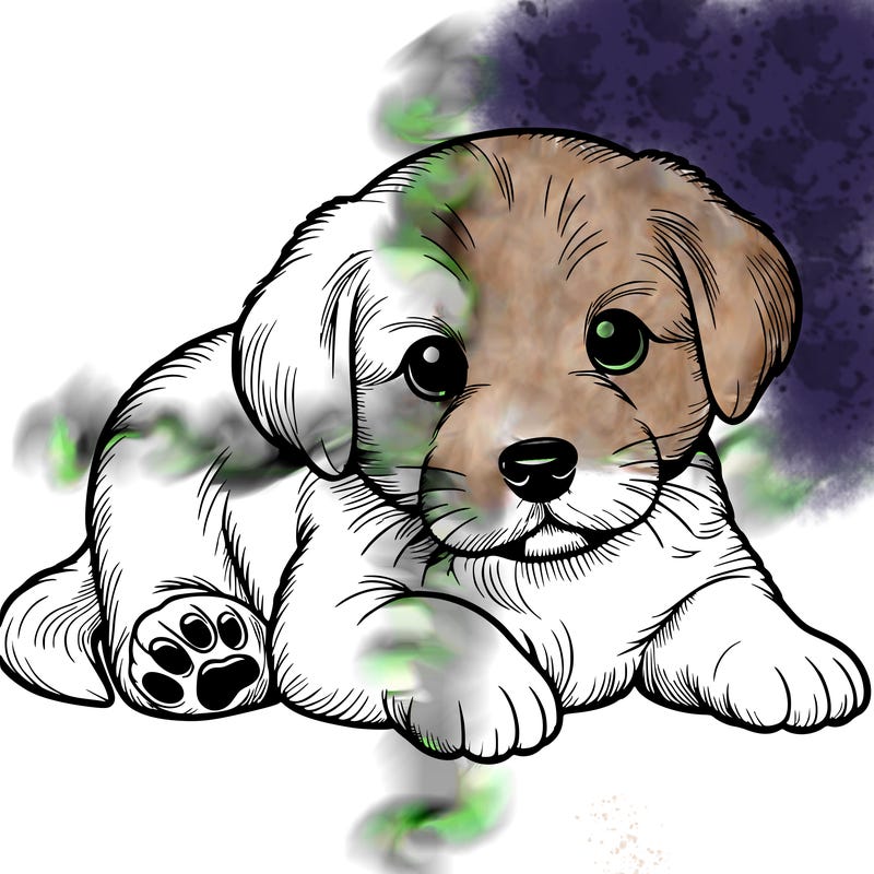 a cute realistic puppy