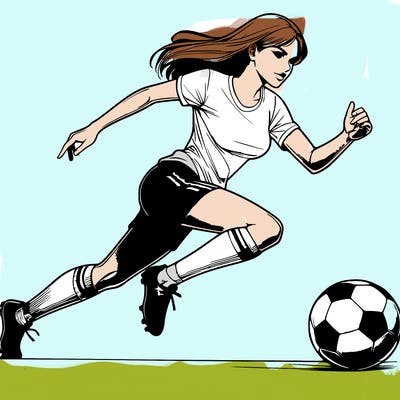 realistic woman playing soccer