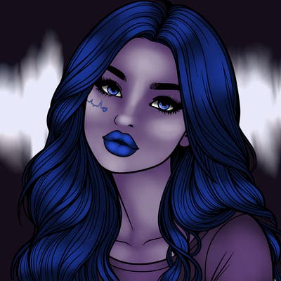 realistic girl with hair on her hair and lips