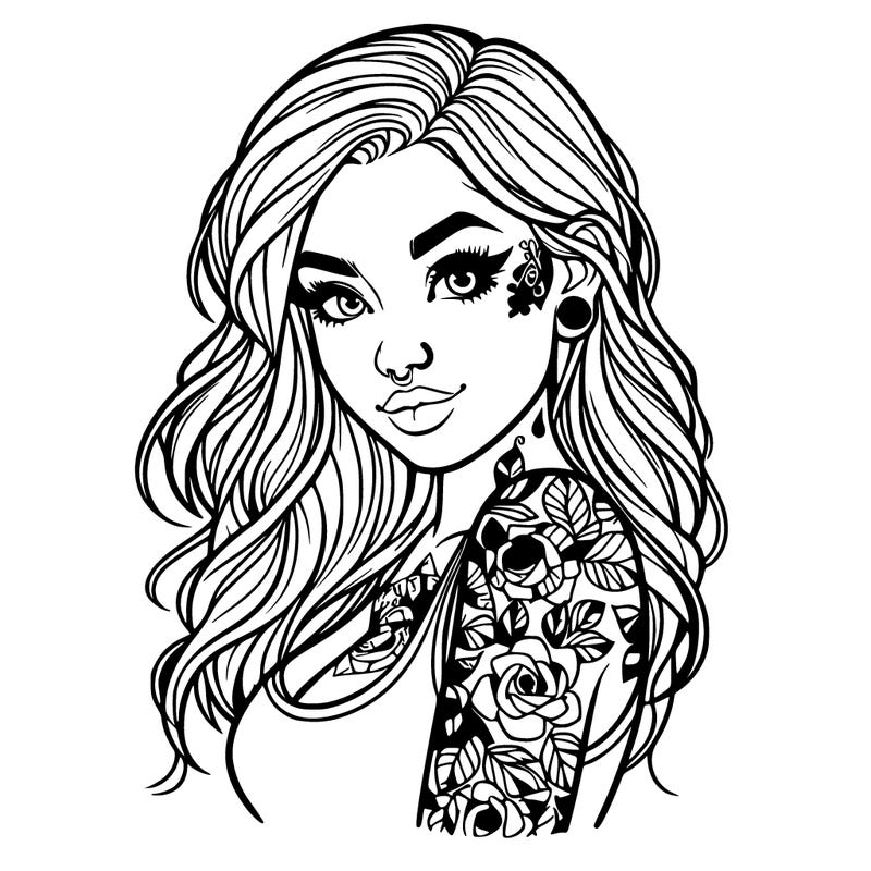 realistic girl tattooed