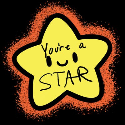 one star in the sky without a face