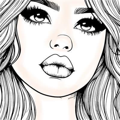 really realistic girl with lips
