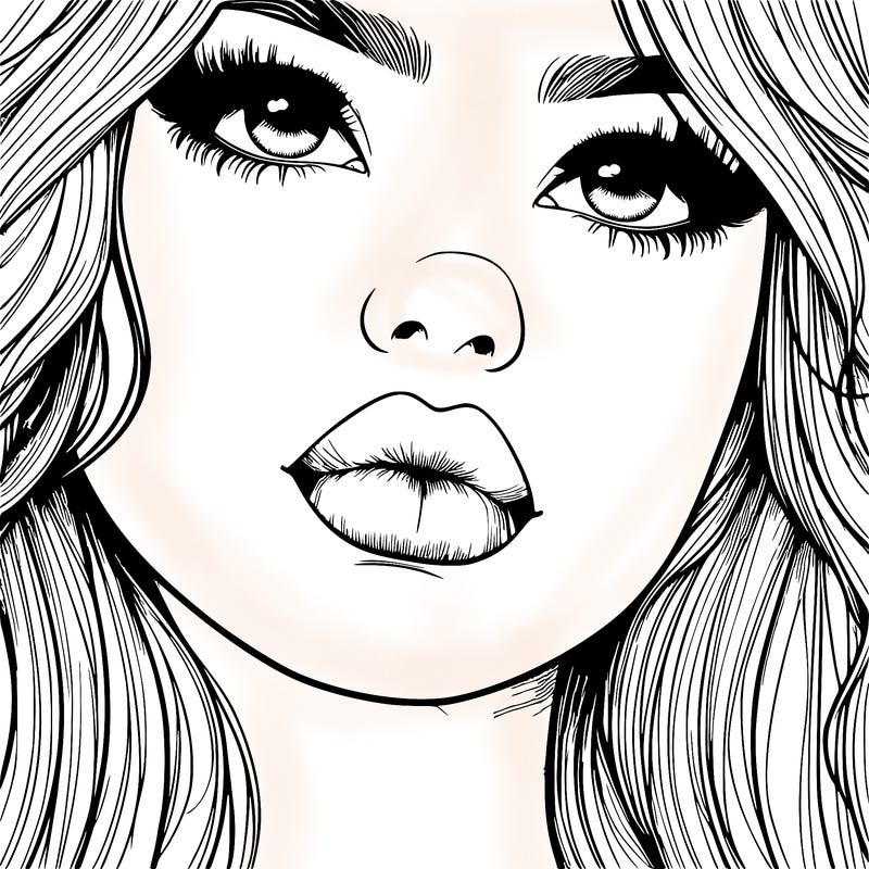 really realistic girl with lips