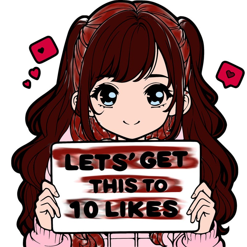 girl holding up sign that says let’s get this to 10 likes realistic