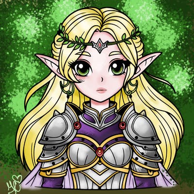beautiful elf girl in armor