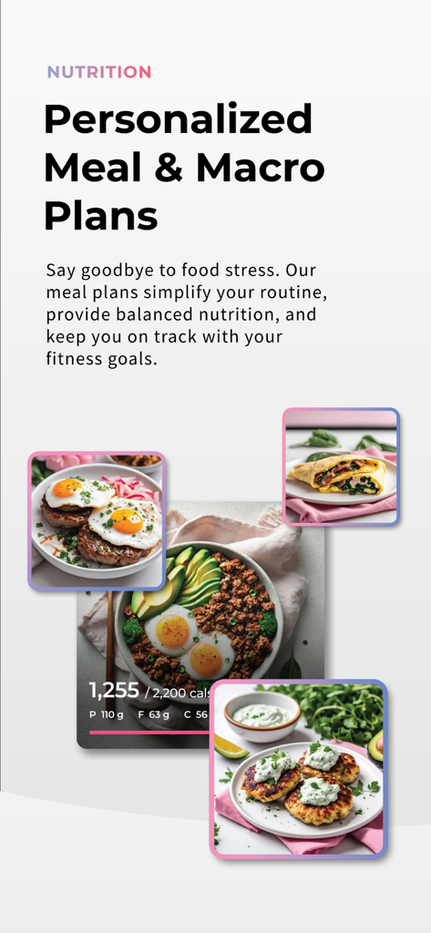 Personalized meal and macro plans in the Studio Era fitness app