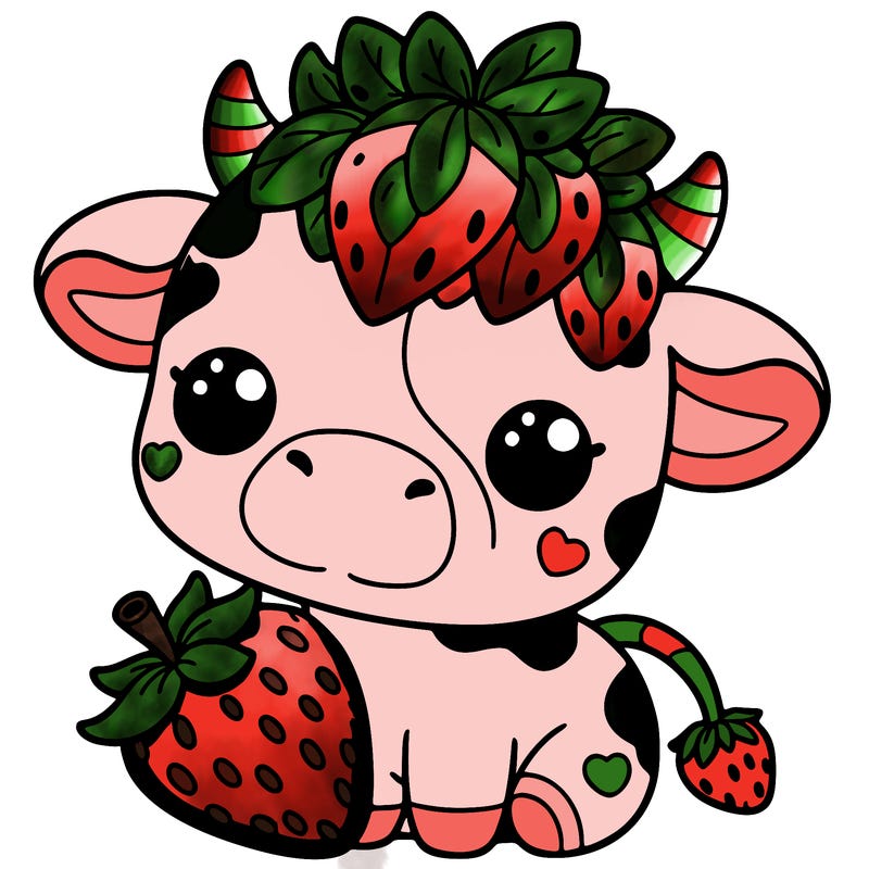 cute strawberry cow