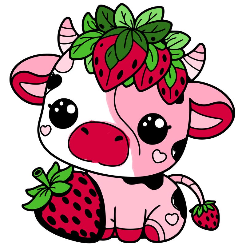 cute strawberry cow