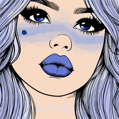 really realistic girl with lips