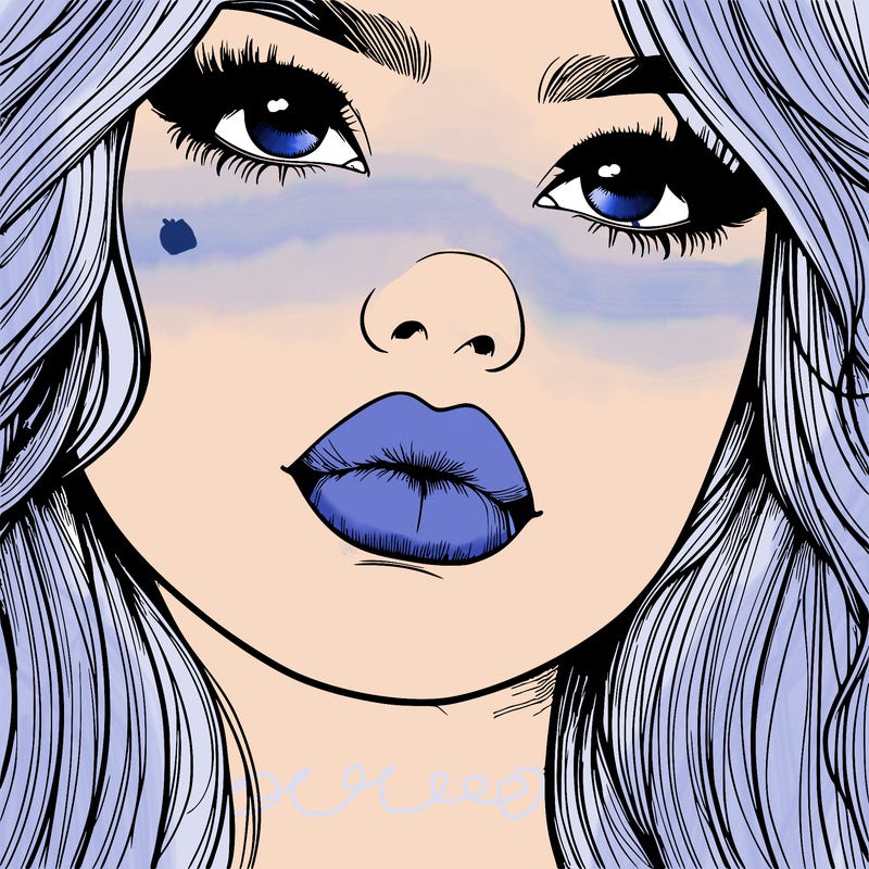 really realistic girl with lips