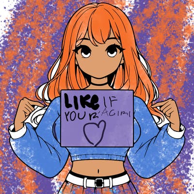 girl holding a blank sign in a long sleeve crop top