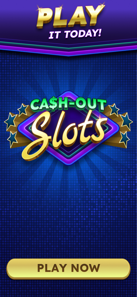 Schermata principale del gioco Slot Paga con il logo dell'app e un pulsante dorato 'Gioca Ora' su uno sfondo blu