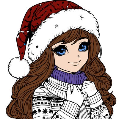 realistic christmas girl