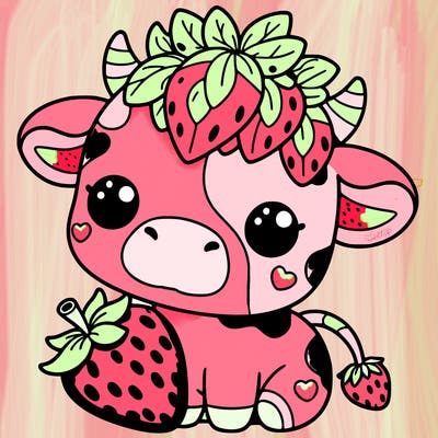cute strawberry cow