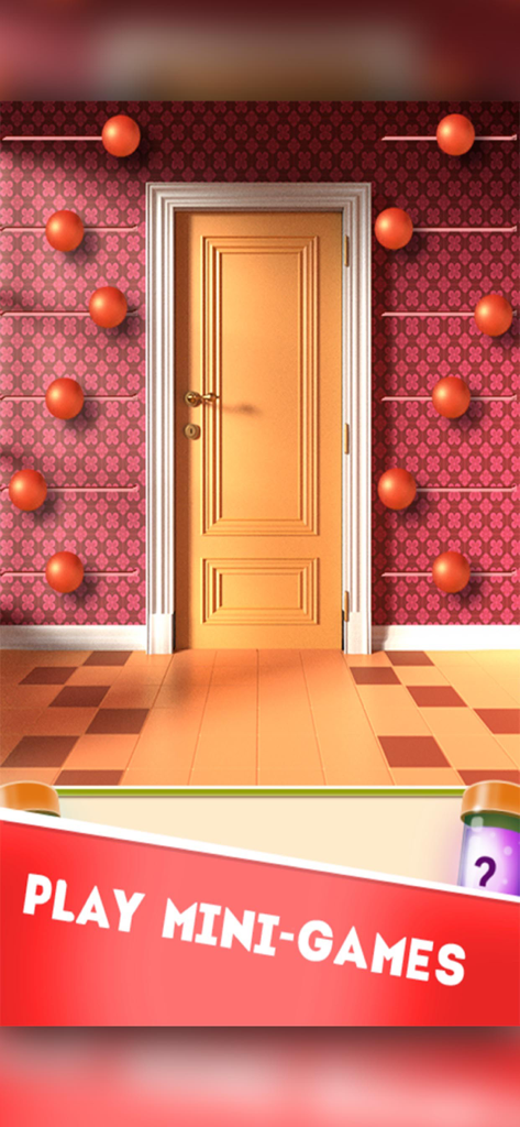 100 Doors Puzzle Box - Un niveau de puzzle logique difficile avec des sphères coulissantes et une porte en bois dans le jeu 100 Doors Puzzle Box