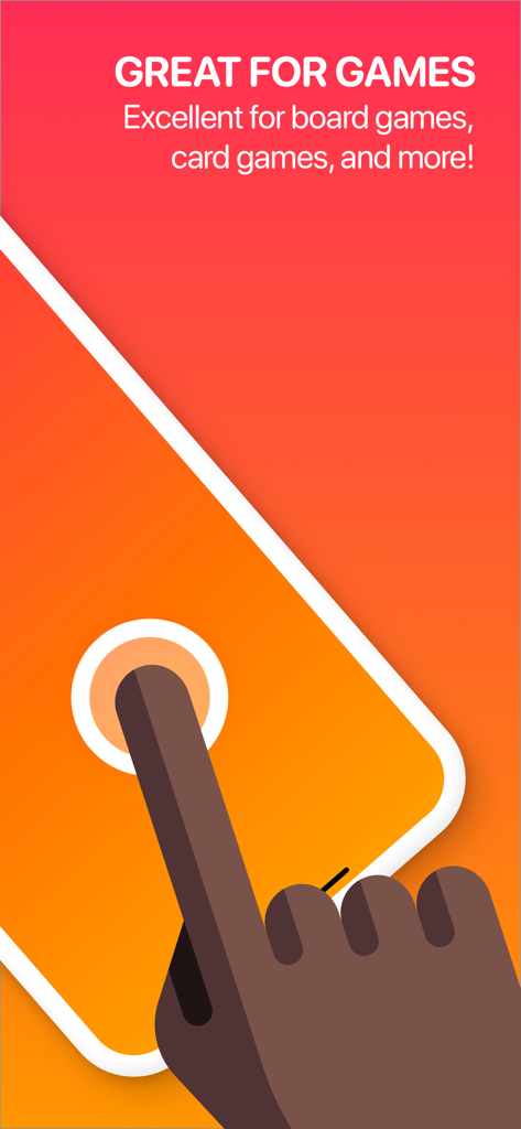 Ein Finger berührt den Bildschirm der Chooser-App, um eine Spielentscheidung zu treffen