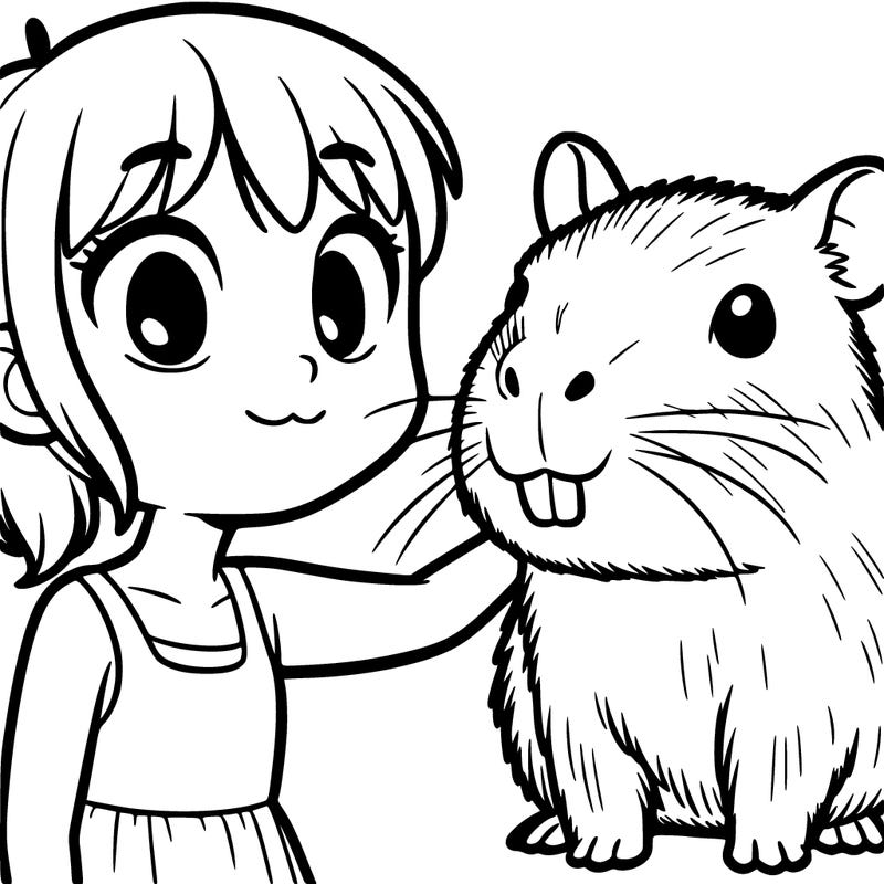 girl with a capybara