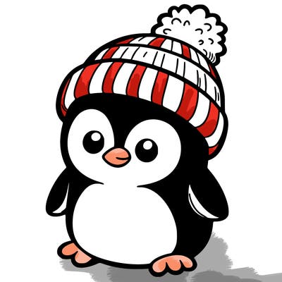 penguin wearing a hat