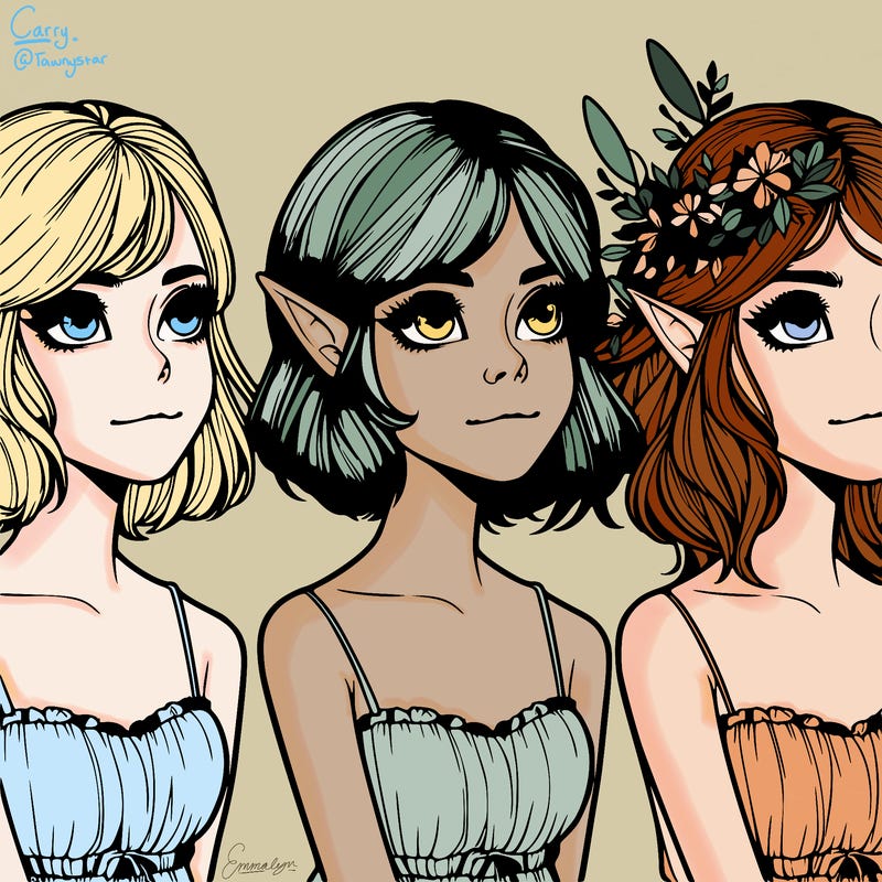 realistic fae girls with short hair