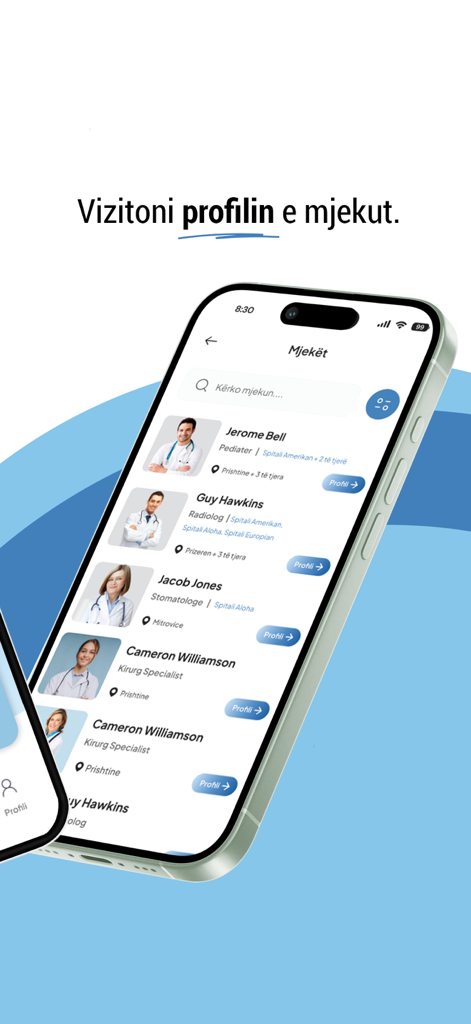 Doki Ai - Mobile screen of Doki Ai app displaying a directory of doctors and medical specialists