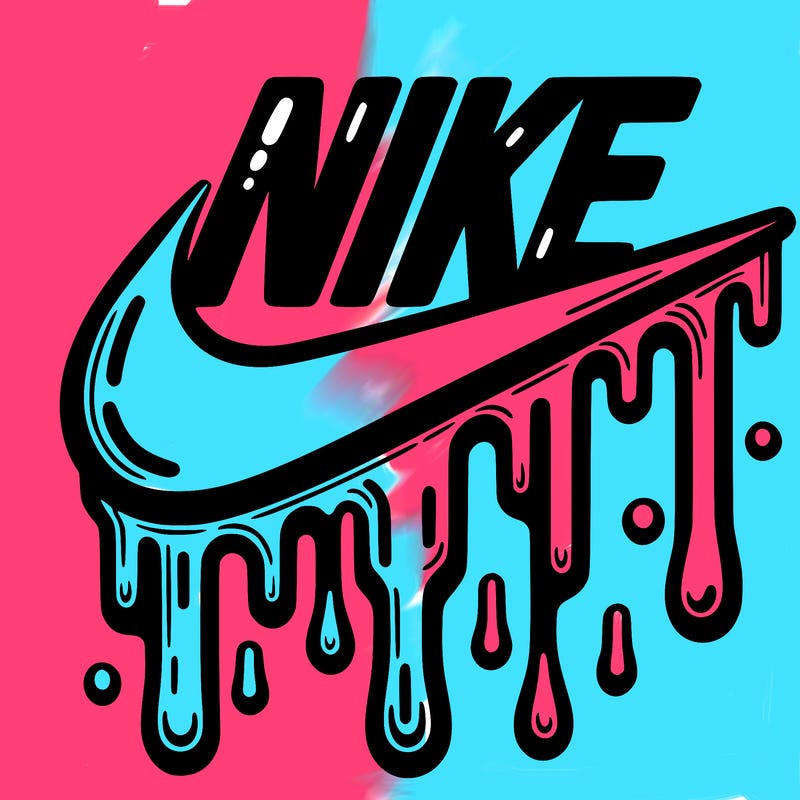 dripping nike logo