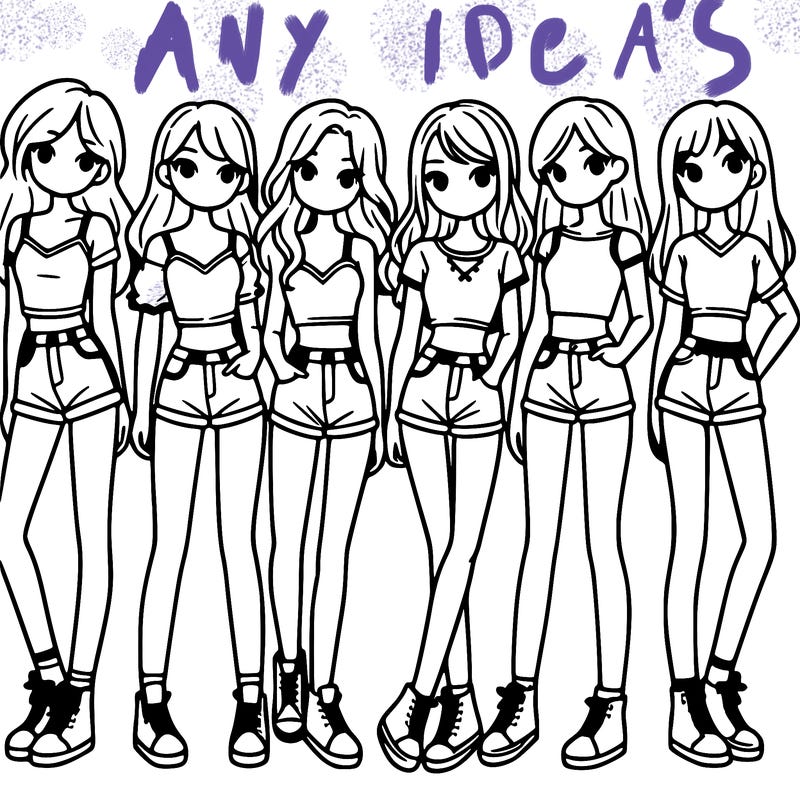 a group of girls wearing crop tops and shorts