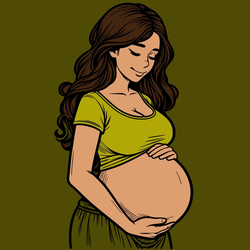 woman heavily pregnant realistic