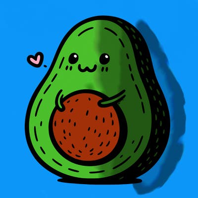 an avocado hugging an avocado