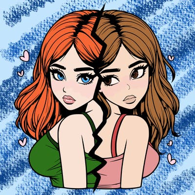 realistic girl split