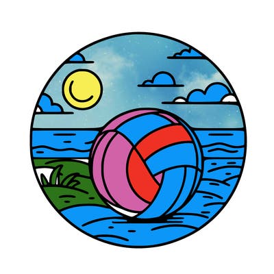 volleyball on a beach
