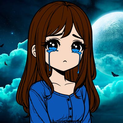 realistic girl crying