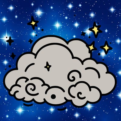 pink starry cloud sky