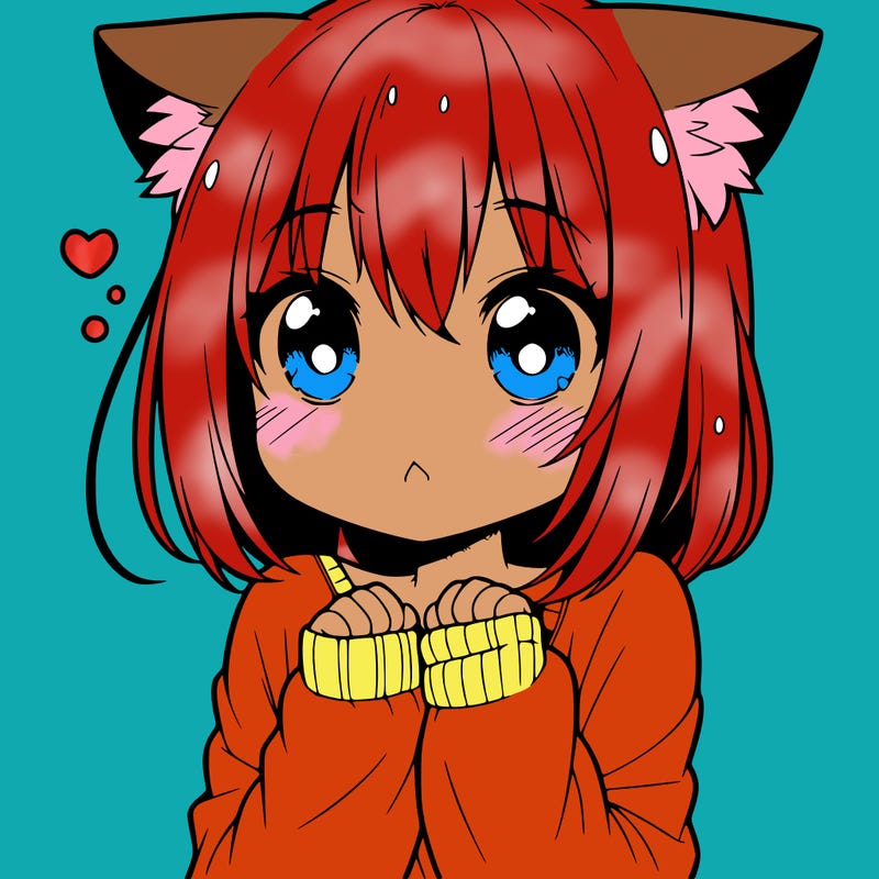 shy anime catgirl