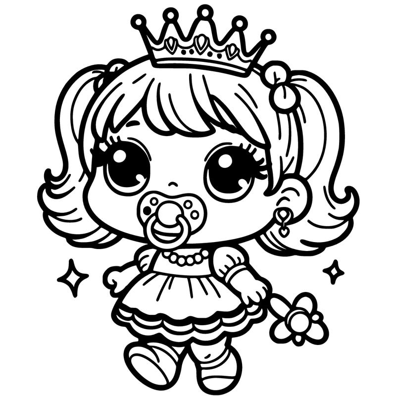 baby princess with a pacifier