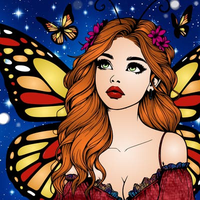 butterfly fairy realistic girl