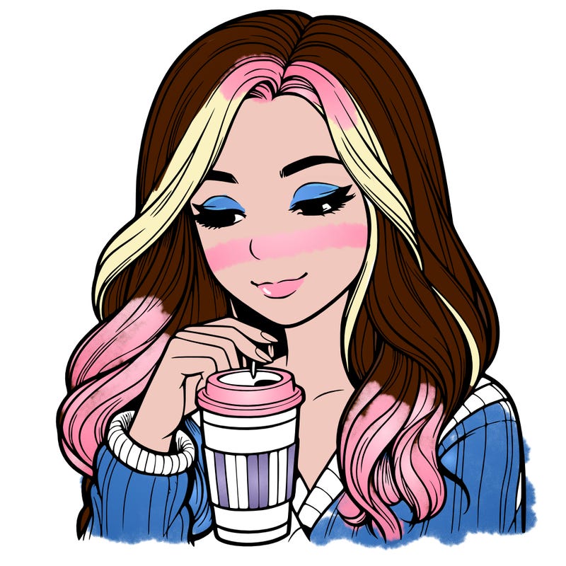 realist girl drinking coffee