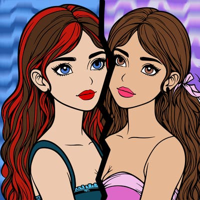 split realistic girl