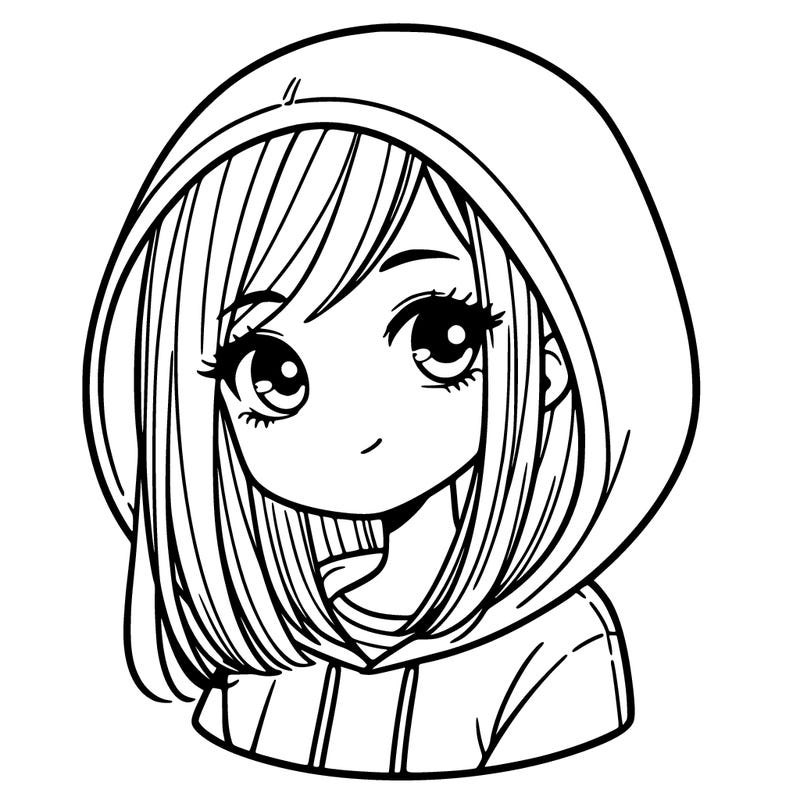 girl with straight hair and a hoodie