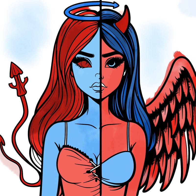 devil vs angel realistic girl
