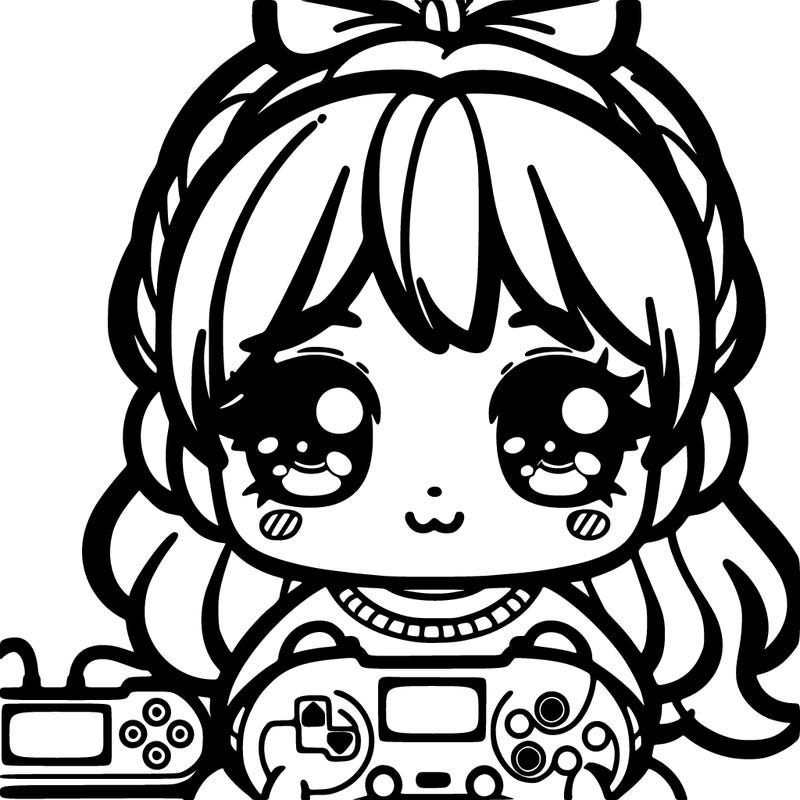 cute girl playing on nintendo