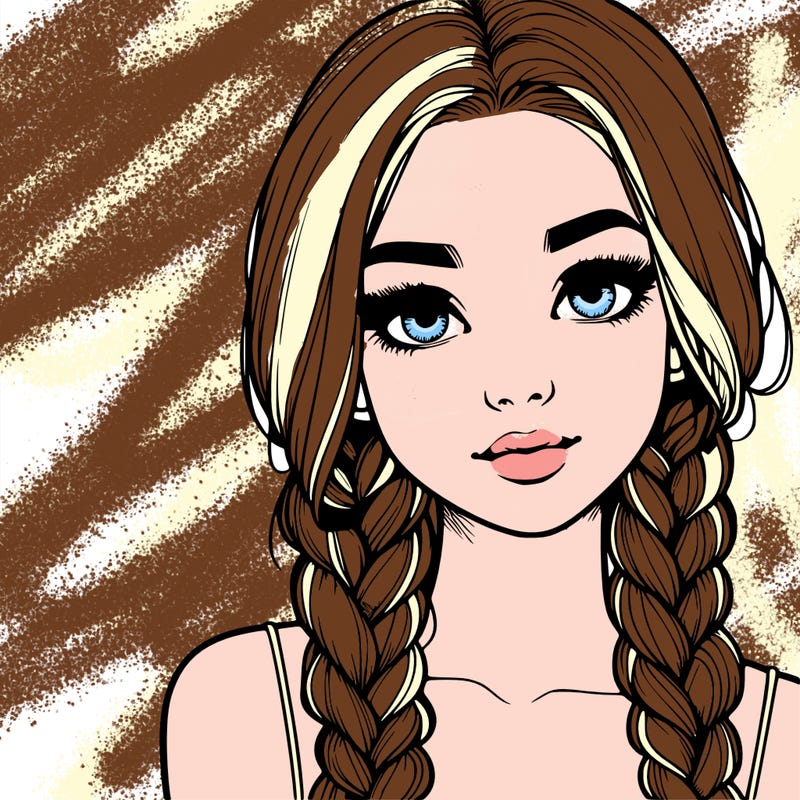 realistic girl with braids