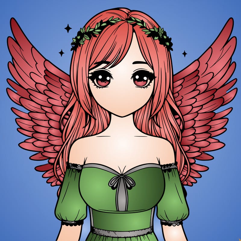 realistic girl with wings