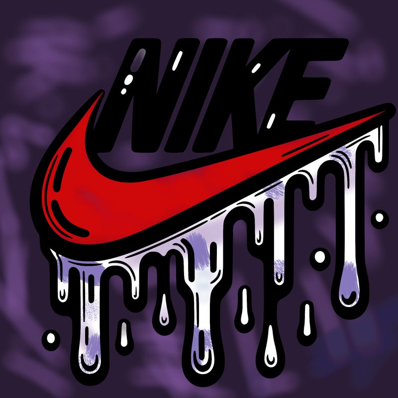 dripping nike logo