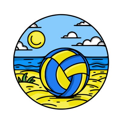 volleyball on a beach