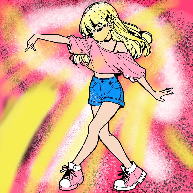 realistic girl danceing