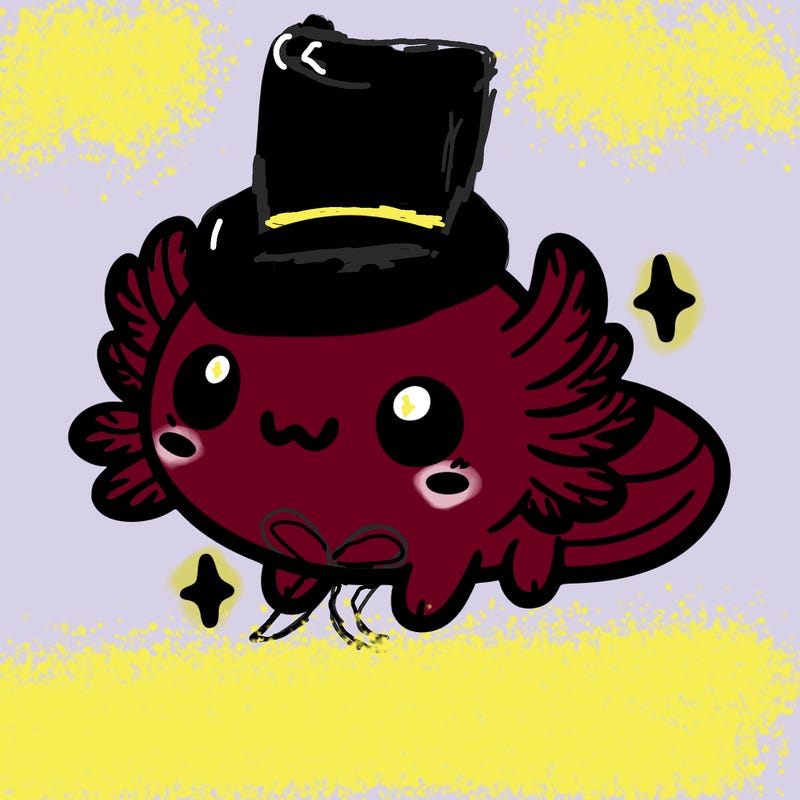 cute easy baby axolotl