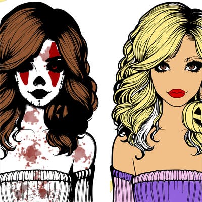 a halloween girl realistic