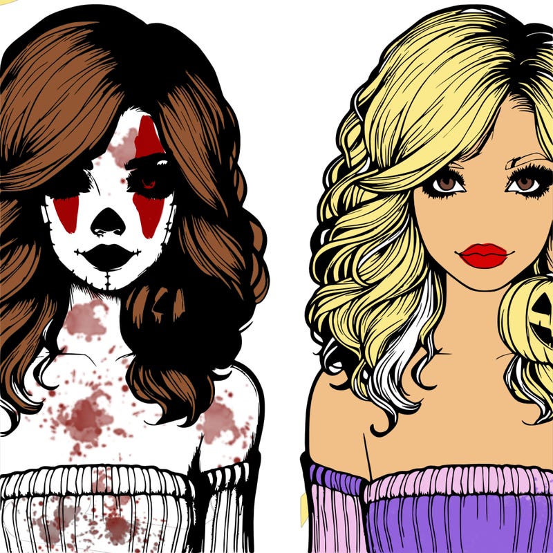 a halloween girl realistic