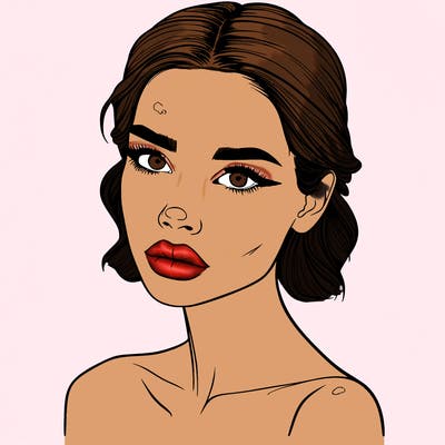 a fashion model with skin marks on her face realistic